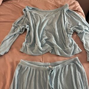 Auden Blue Pajama Set Soft Knit Intimates